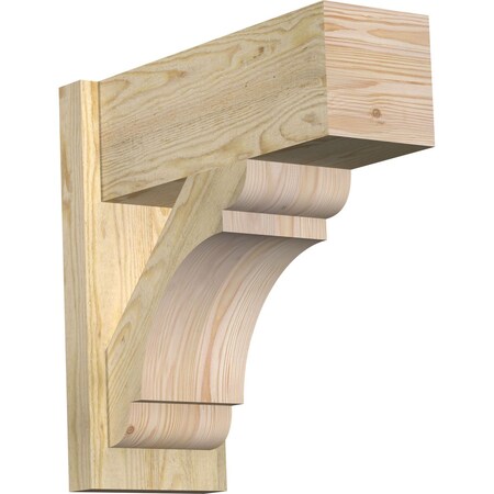 Ekena Millwork Olympic Block Rough Sawn Outlooker, Douglas Fir, 8"W x 20"D x 20"H OUT08X20X20OLY05RDF